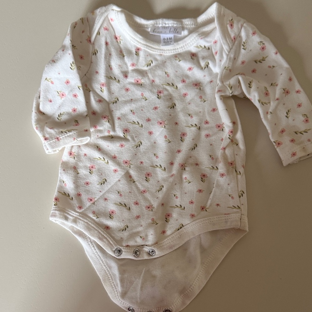 Charming Floral Long Sleeve Baby Bodysuit